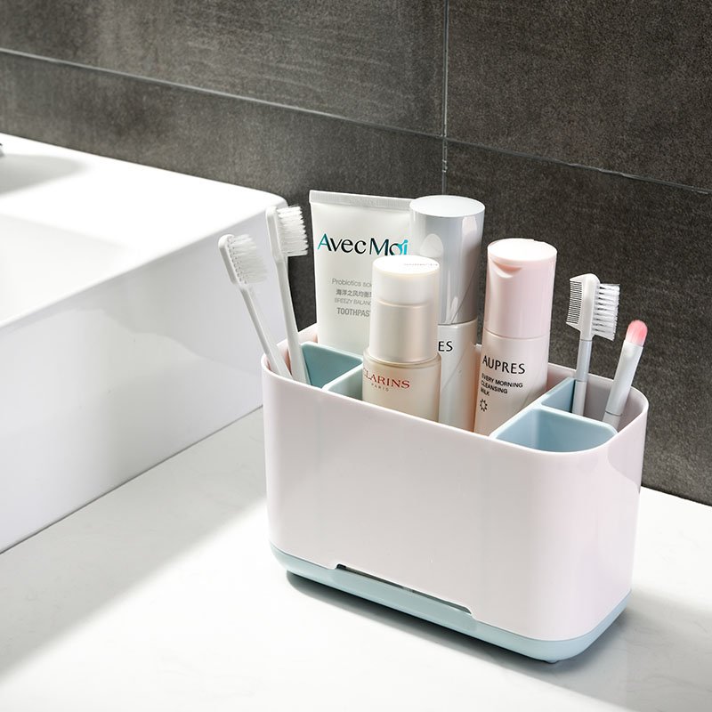 Bathroom washstand storage box holder toothbrush toothpaste organizer rack