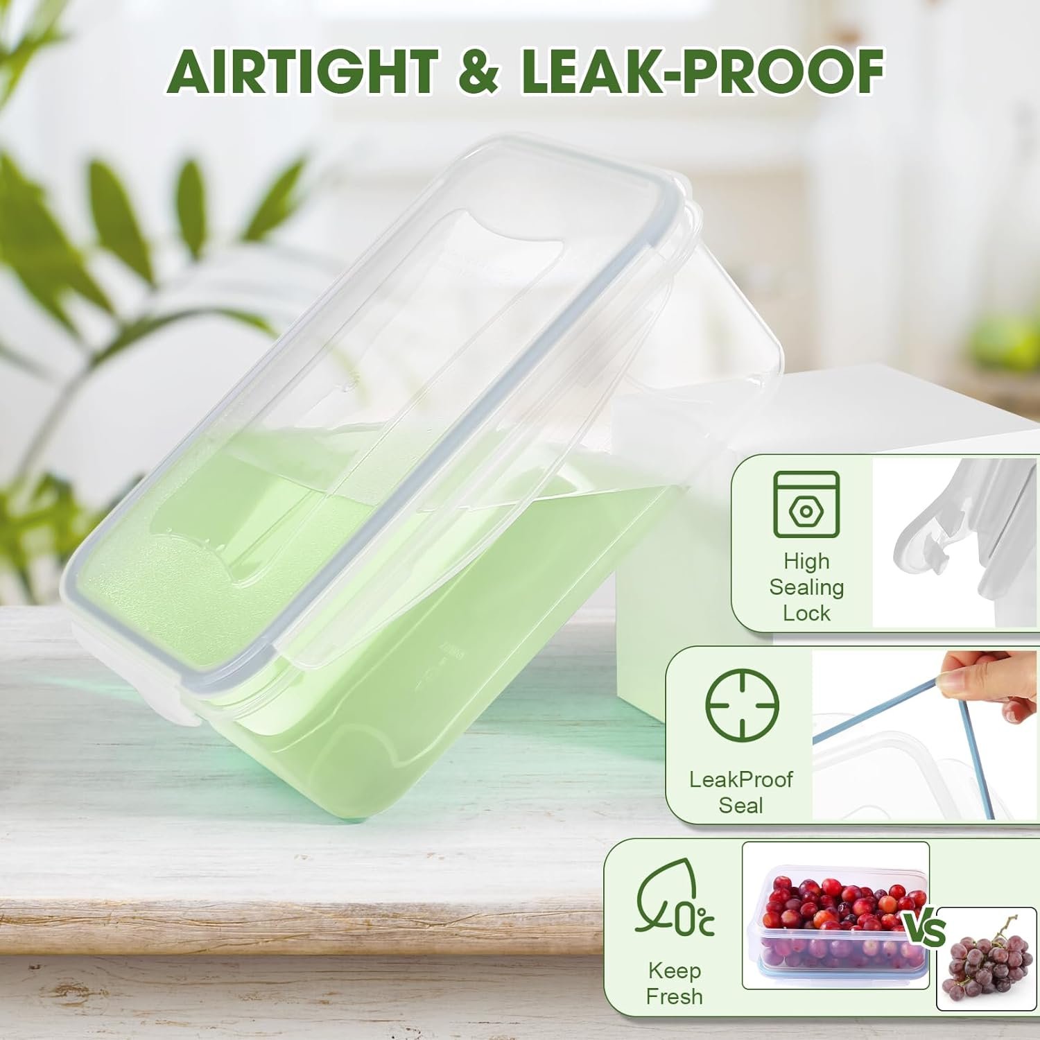 Food Storage Containers Airtight Plastic Food Containers with Lids Leak-Proof BPA Free Microwave & Freezer Safe