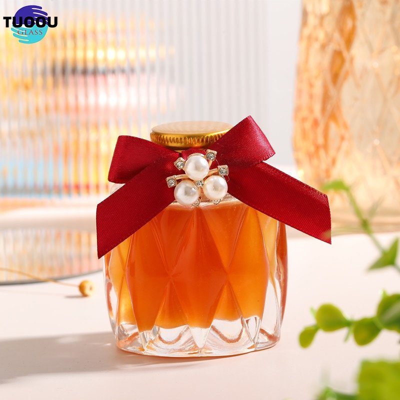 Wholesale Glass Honey Container Honey Storage Bottle Glass Honey Jar With Matel Lid