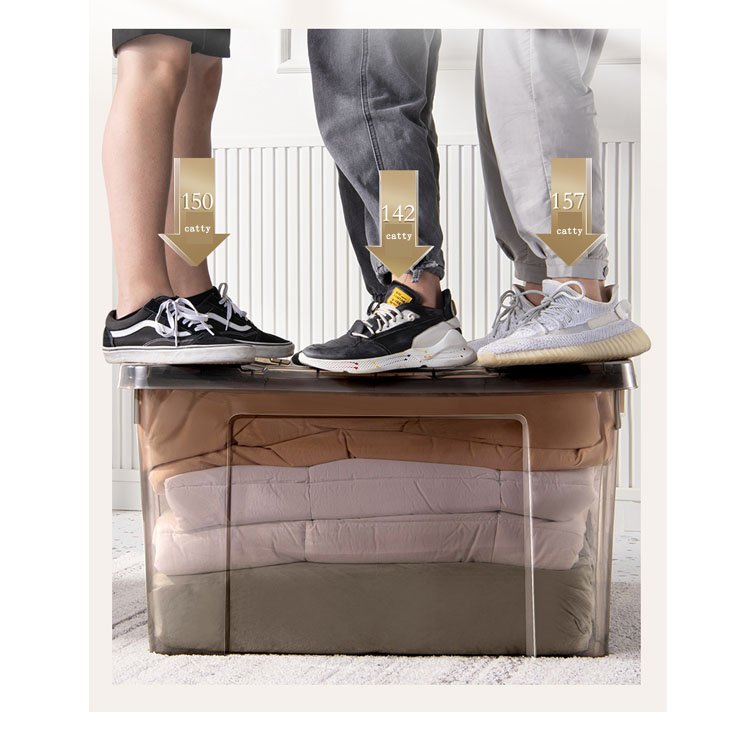 Large Plastic Stackable Storage Box With Wheels and Handle 20-225L Moving Transport Plastic Container