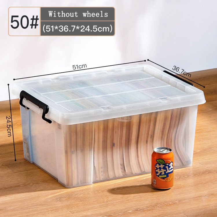 Large Plastic Stackable Storage Box With Wheels and Handle 20-225L Moving Transport Plastic Container