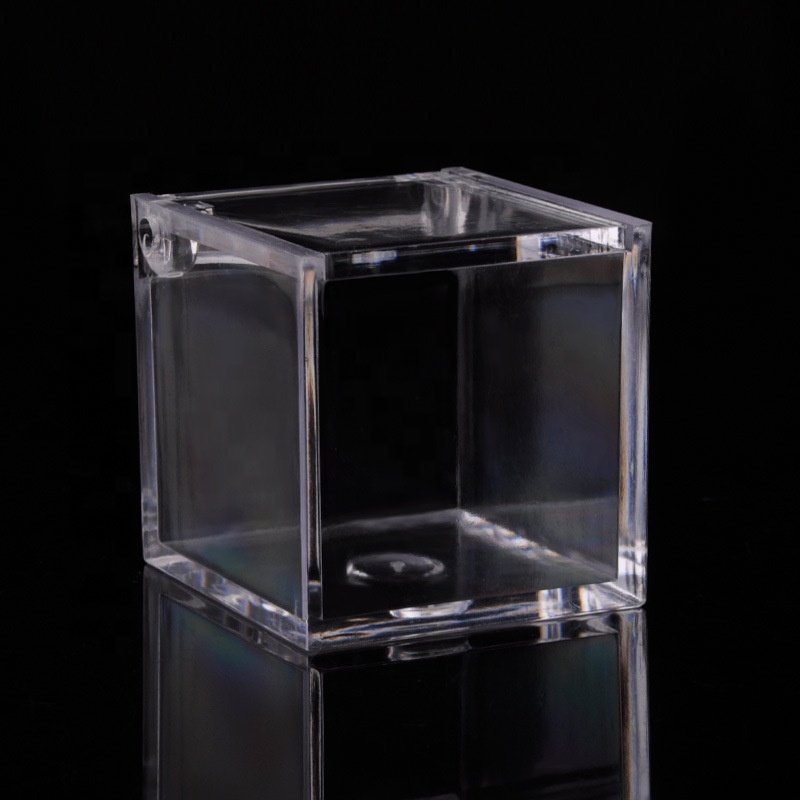 4.5cm/6cm/8 cm /10cm Square Clear Plastic Acrylic Chocolate Box Package Storage Box Hot sale products Flip box