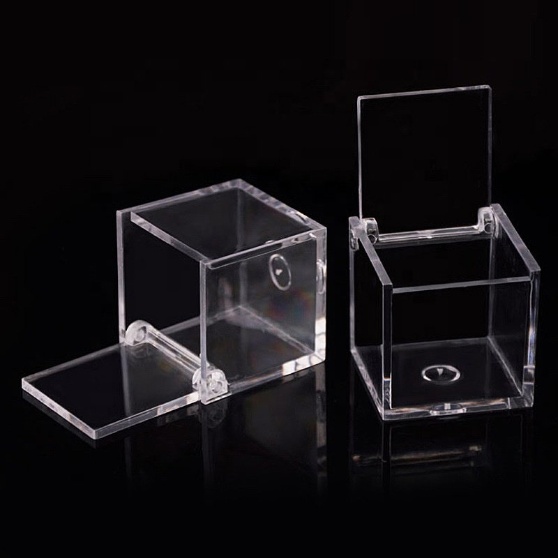 4.5cm/6cm/8 cm /10cm Square Clear Plastic Acrylic Chocolate Box Package Storage Box Hot sale products Flip box