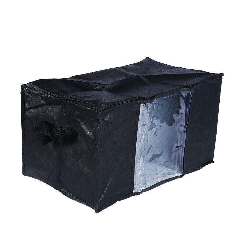Custom Black Foldable Collapsible Storage Bins Organizers Clothes Storage Box With Lids