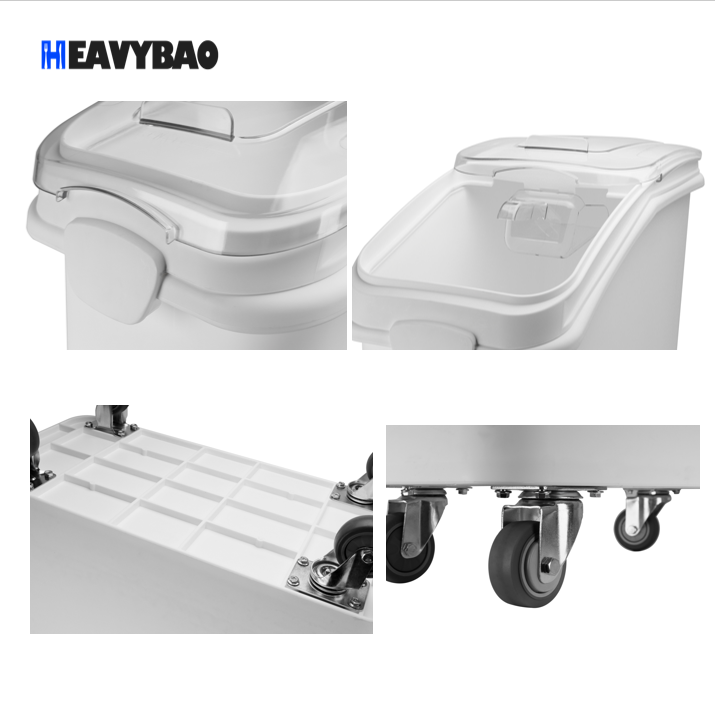 Heavybao Bakery Supplies Plastic PP Sugar Cereal Food Storage Desktop Shelf Ingredient Flour Bin with Scoop