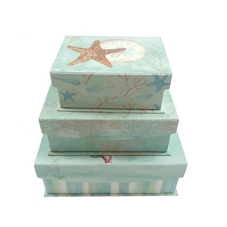 Custom decorative rectangle empty clamshell magnetic gift packaging paper box cardboard organizer storage box