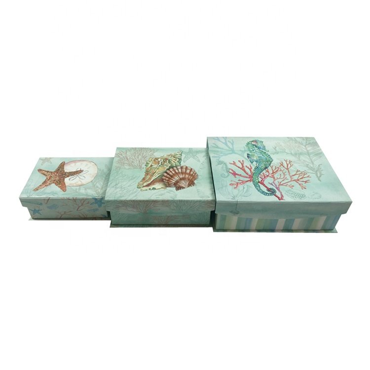 Custom decorative rectangle empty clamshell magnetic gift packaging paper box cardboard organizer storage box