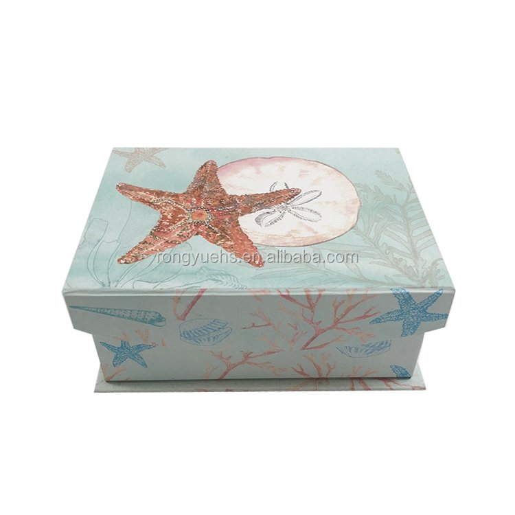 Custom decorative rectangle empty clamshell magnetic gift packaging paper box cardboard organizer storage box