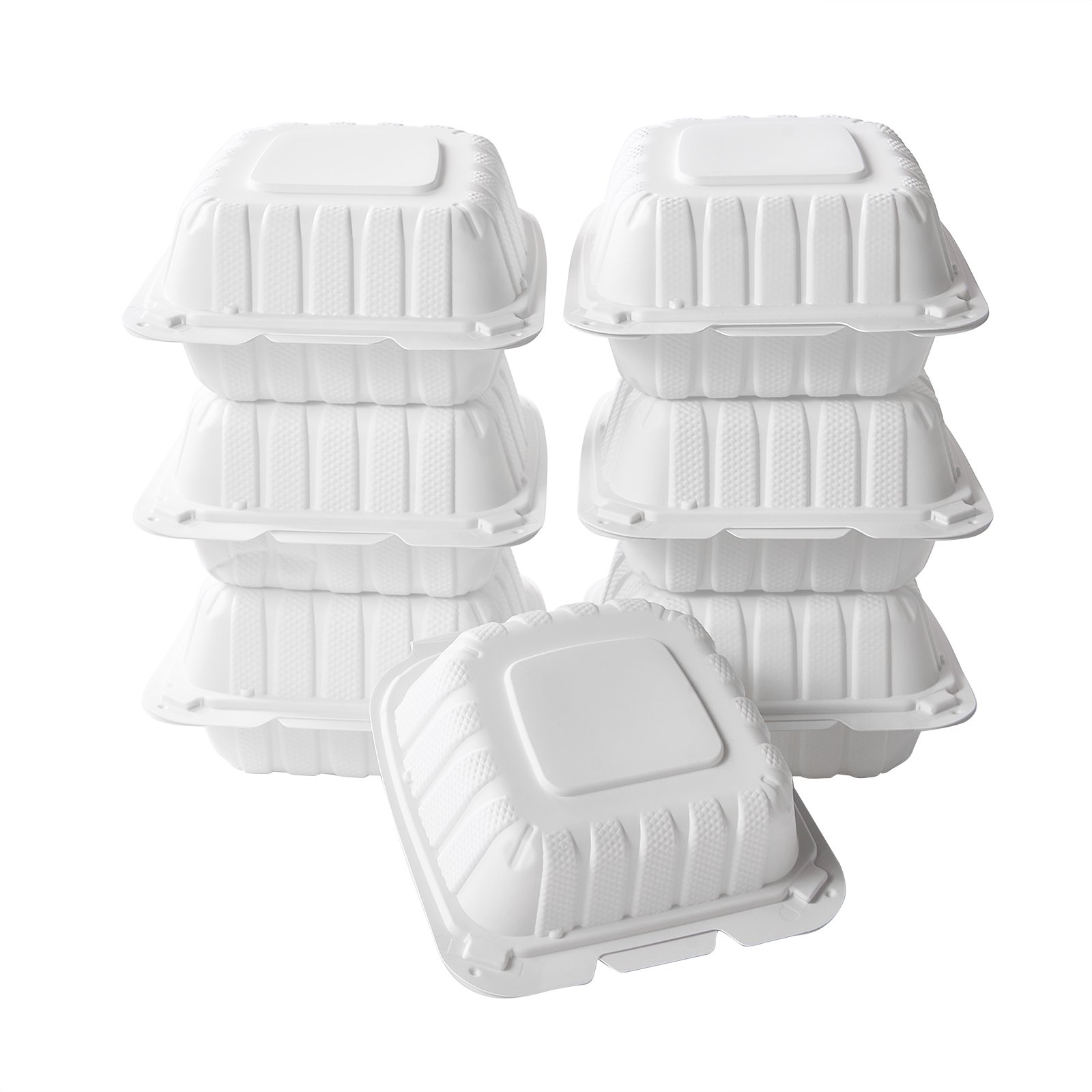 6X6'' 6 Inch Hinged Take away Dessert Hamburger Box MFPP Clamshell Food Container