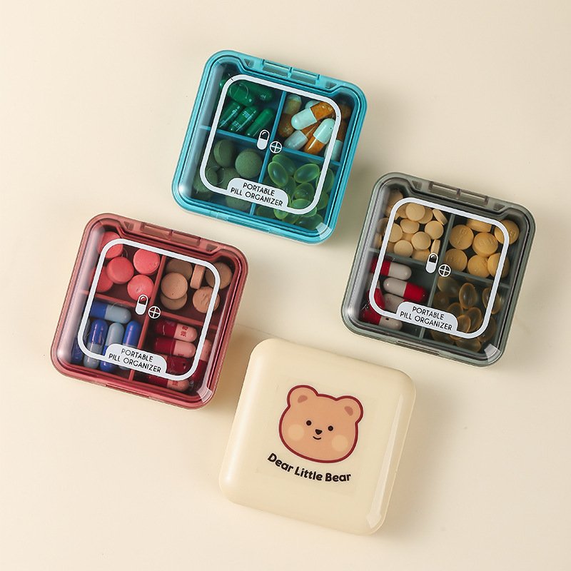 Lockable Storage Hanging Double Layer Medicine Box Eco Friendly Plastic Medicine Box 7-day Pill Storage
