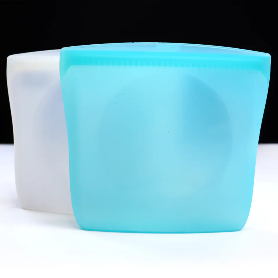 hot selling standard quality kitchen silicon bags food storage leakproof silicone reusable storage sandwich bag