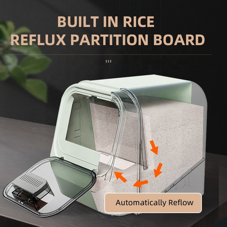 Kitchen Large Capacity Rice Dispenser Storage Container Food Storage Container Transparent Plastic Rice Storage Box