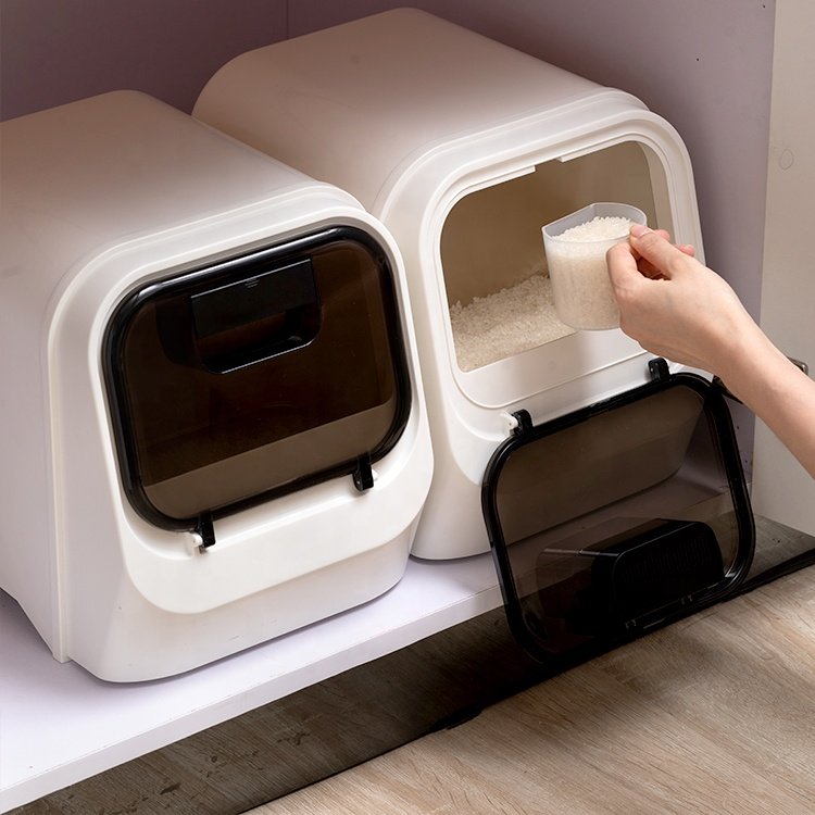 Kitchen Large Capacity Rice Dispenser Storage Container Food Storage Container Transparent Plastic Rice Storage Box