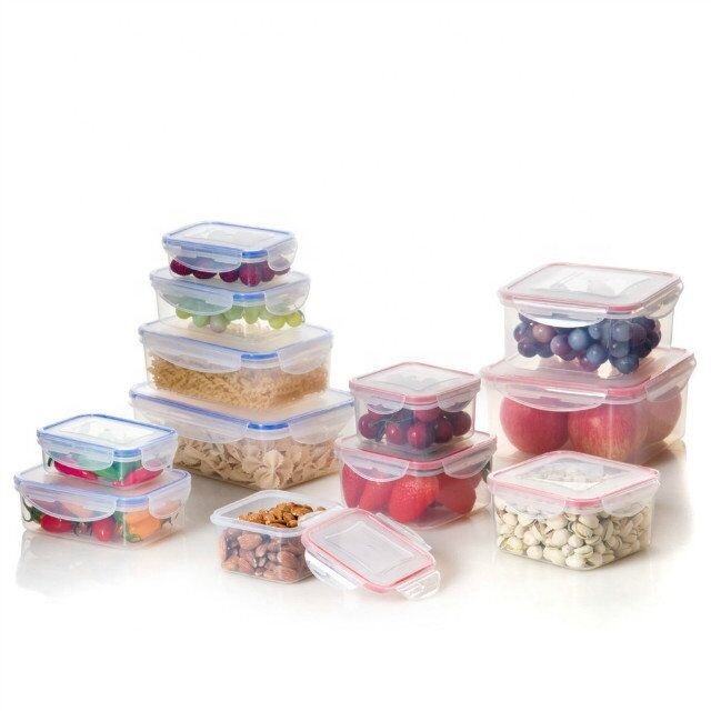 12 pcs top sellers Reusable Kitchen Stackable Plastic Food Storage Containers Set Meal Prep Containers