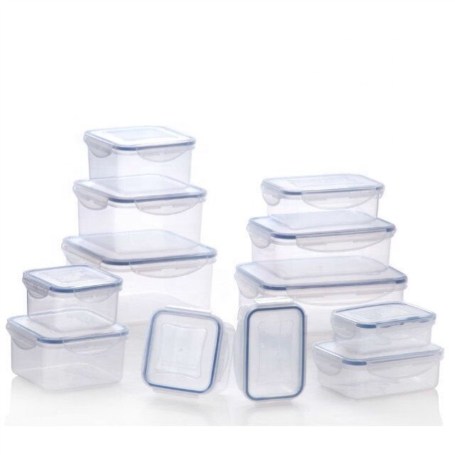 12 pcs top sellers Reusable Kitchen Stackable Plastic Food Storage Containers Set Meal Prep Containers