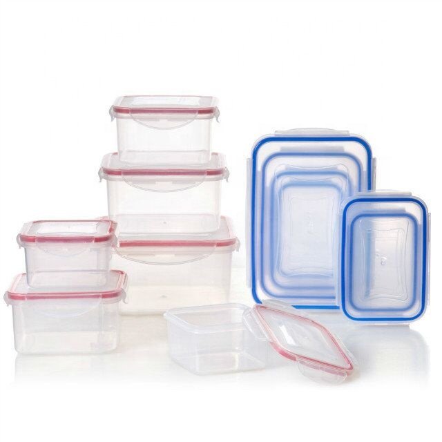 12 pcs top sellers Reusable Kitchen Stackable Plastic Food Storage Containers Set Meal Prep Containers