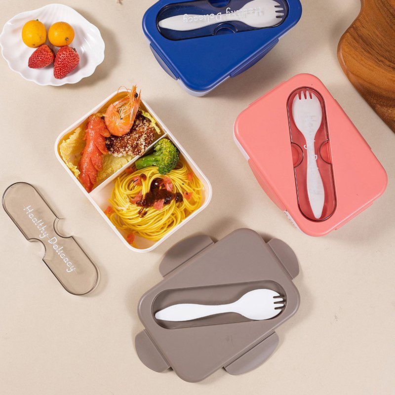 Wholesale School Office Microwaveable Meal Prep Food Storage Container Bpa-free 2 Compartment Plastic Bento Lunch Box For Kids
