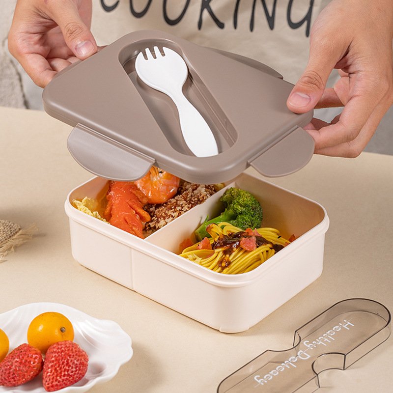Wholesale School Office Microwaveable Meal Prep Food Storage Container Bpa-free 2 Compartment Plastic Bento Lunch Box For Kids