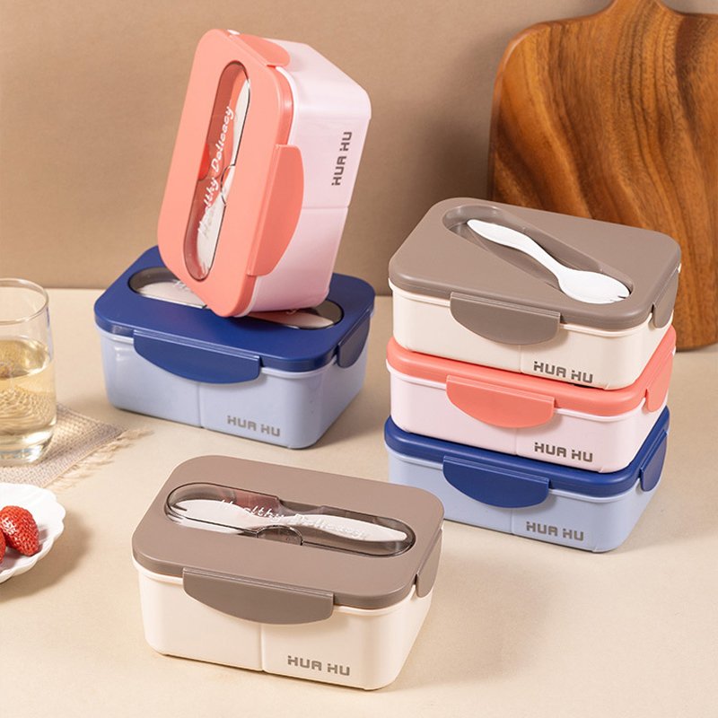 Wholesale School Office Microwaveable Meal Prep Food Storage Container Bpa-free 2 Compartment Plastic Bento Lunch Box For Kids