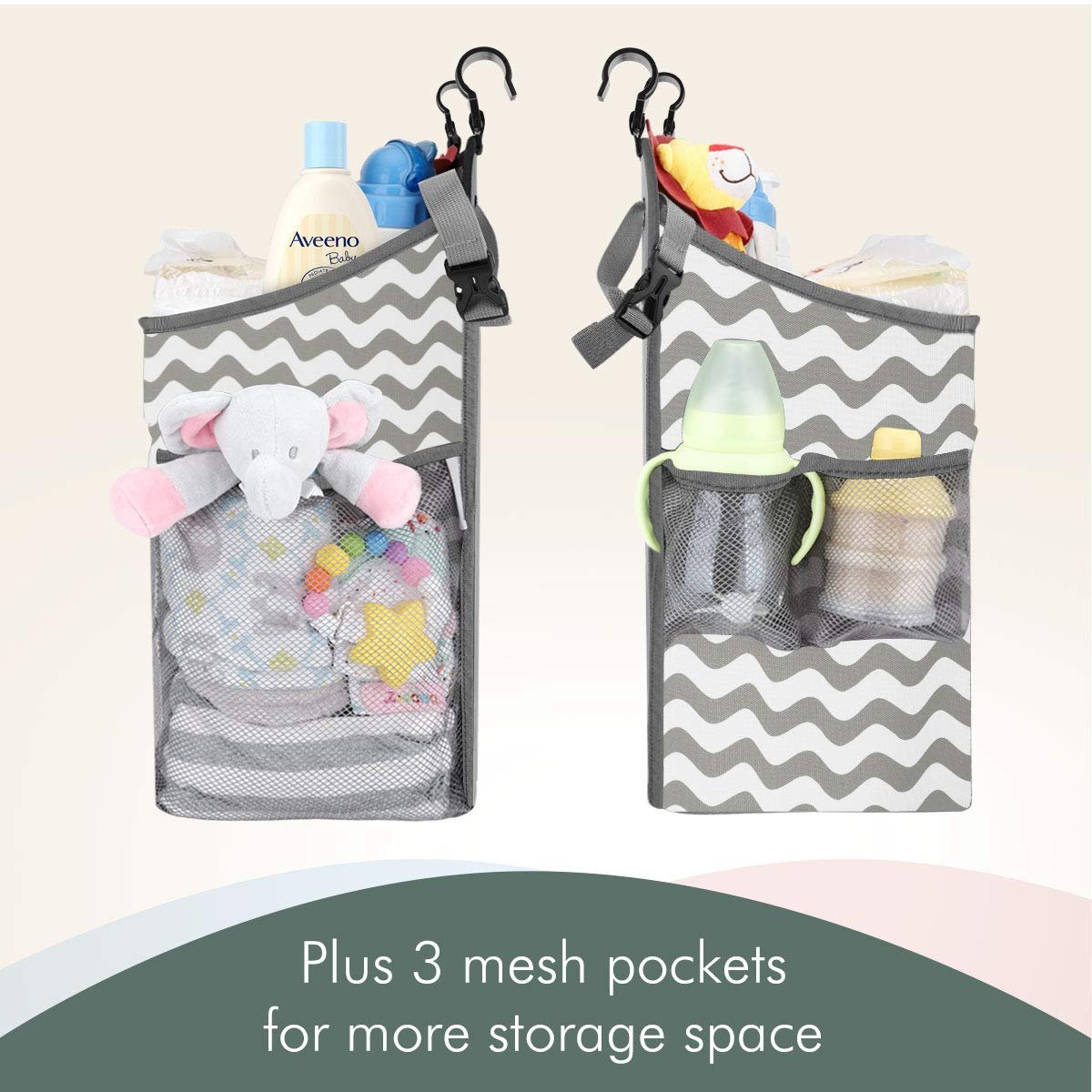 KUYUE Baby Bath Items Storage Basket Hanging Basket, Diaper Organizer Storage Boxes & Bins Grey Foldable CLASSIC Square