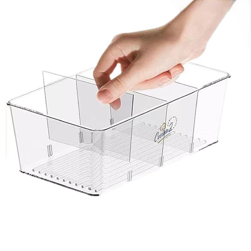 Modern Acrylic Square Storage Box for Home Kitchen Bathroom Transparent Cosmetic Organizer Dressing Table Food Safe Storage Box