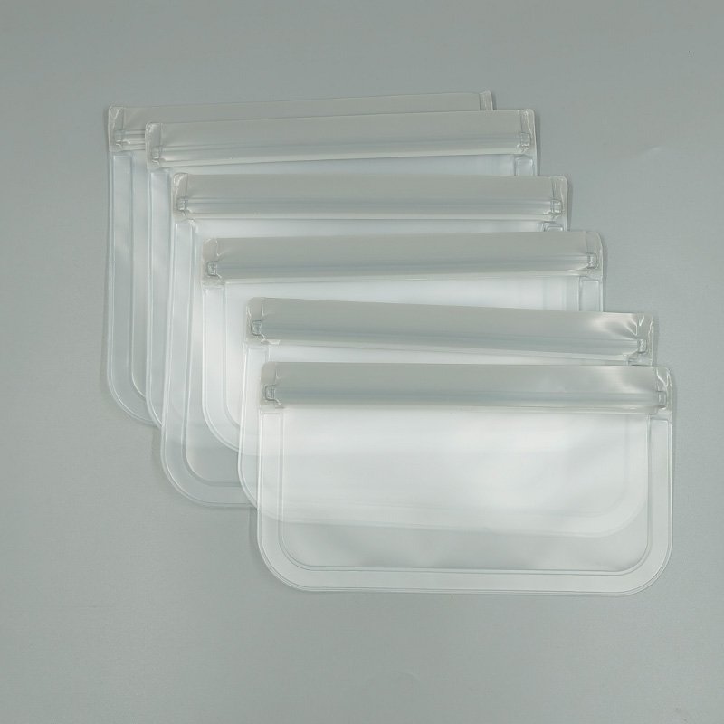 Custom Reusable Flat and Stand up PEVA Food Storage Freezer Bag for Food Fruit and Vegetables Snack bags sandwich bags