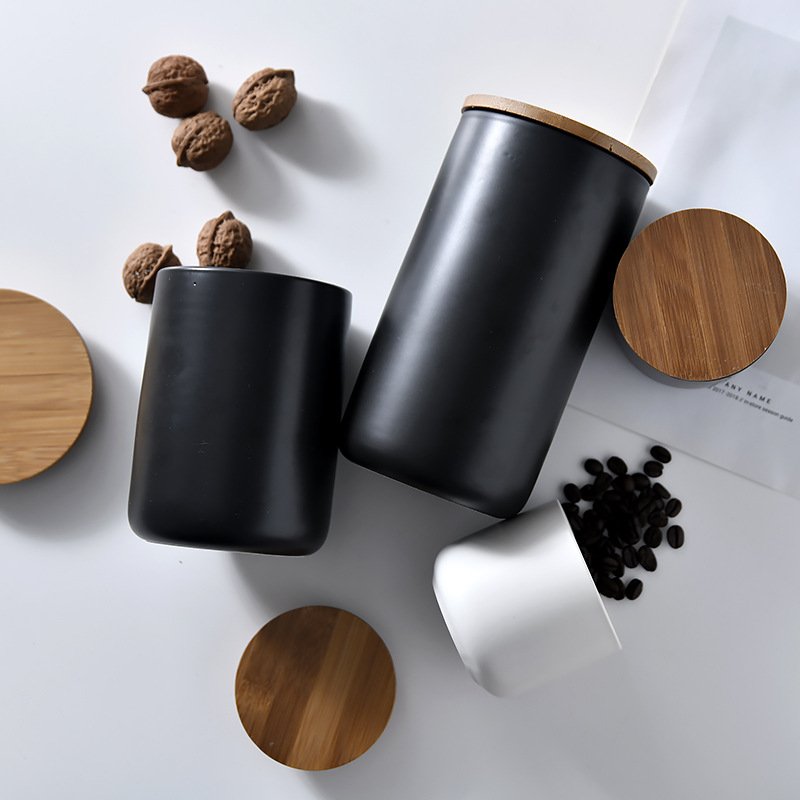 Nordic Ceramic Sealed Cans Kitchen Miscellaneous Food Storage Candy Cans Coffee Tea Cans