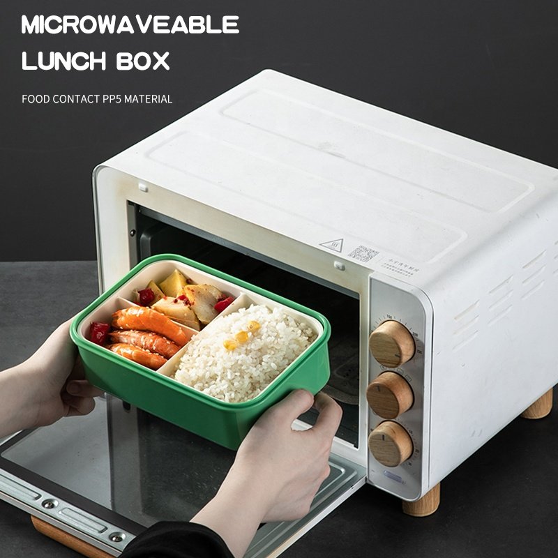 Microwaveable Plastic Children Baby Insulated Box Bento Lunch Box Set For Adults With Spoon Cutlery