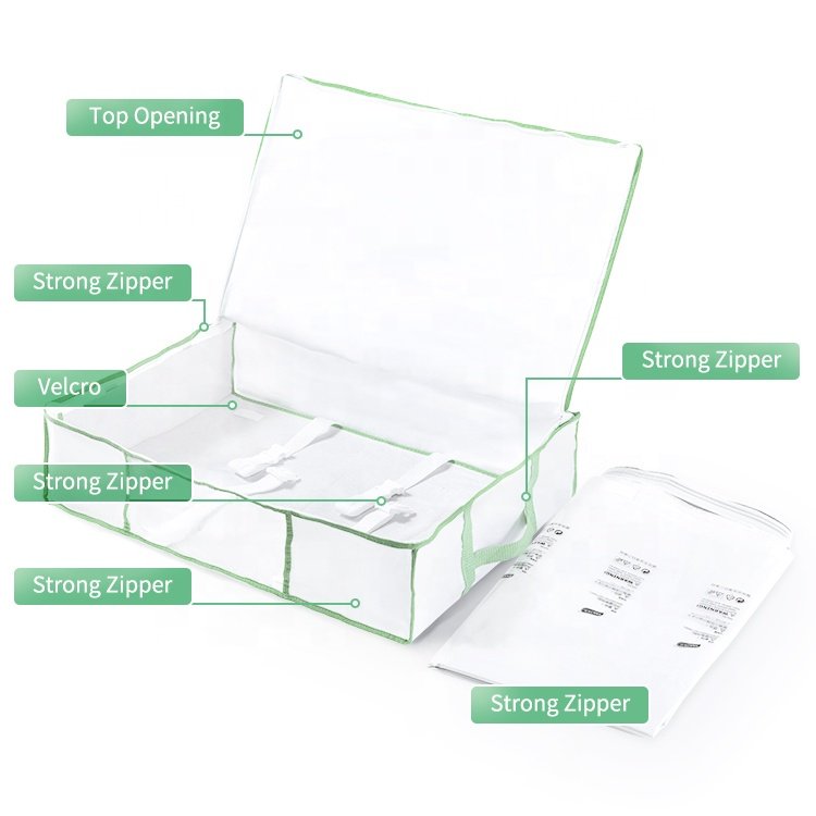 Household Goods Color Non-woven Waterproof Oxford Fabric Folding Cloth Organizer Storage Box Label Vacuum Storage Bag With Box
