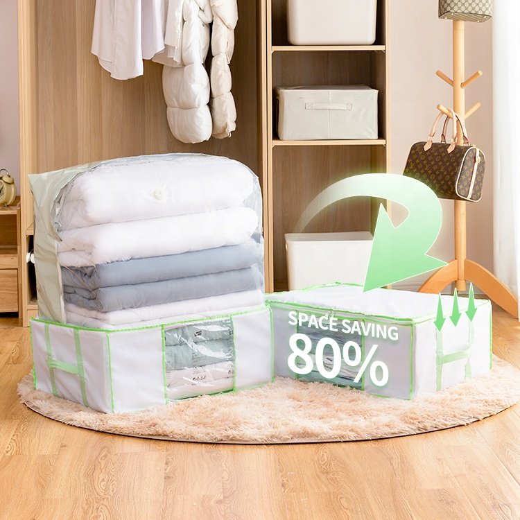 Household Goods Color Non-woven Waterproof Oxford Fabric Folding Cloth Organizer Storage Box Label Vacuum Storage Bag With Box