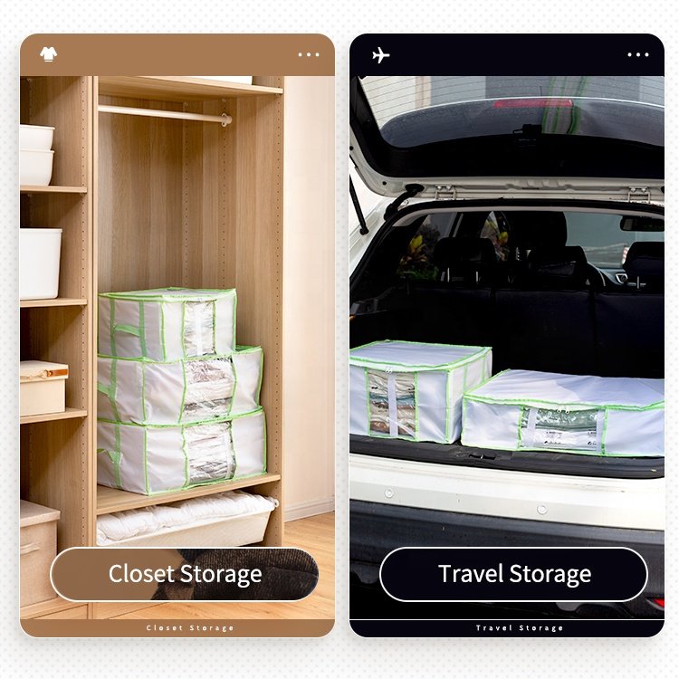 Household Goods Color Non-woven Waterproof Oxford Fabric Folding Cloth Organizer Storage Box Label Vacuum Storage Bag With Box