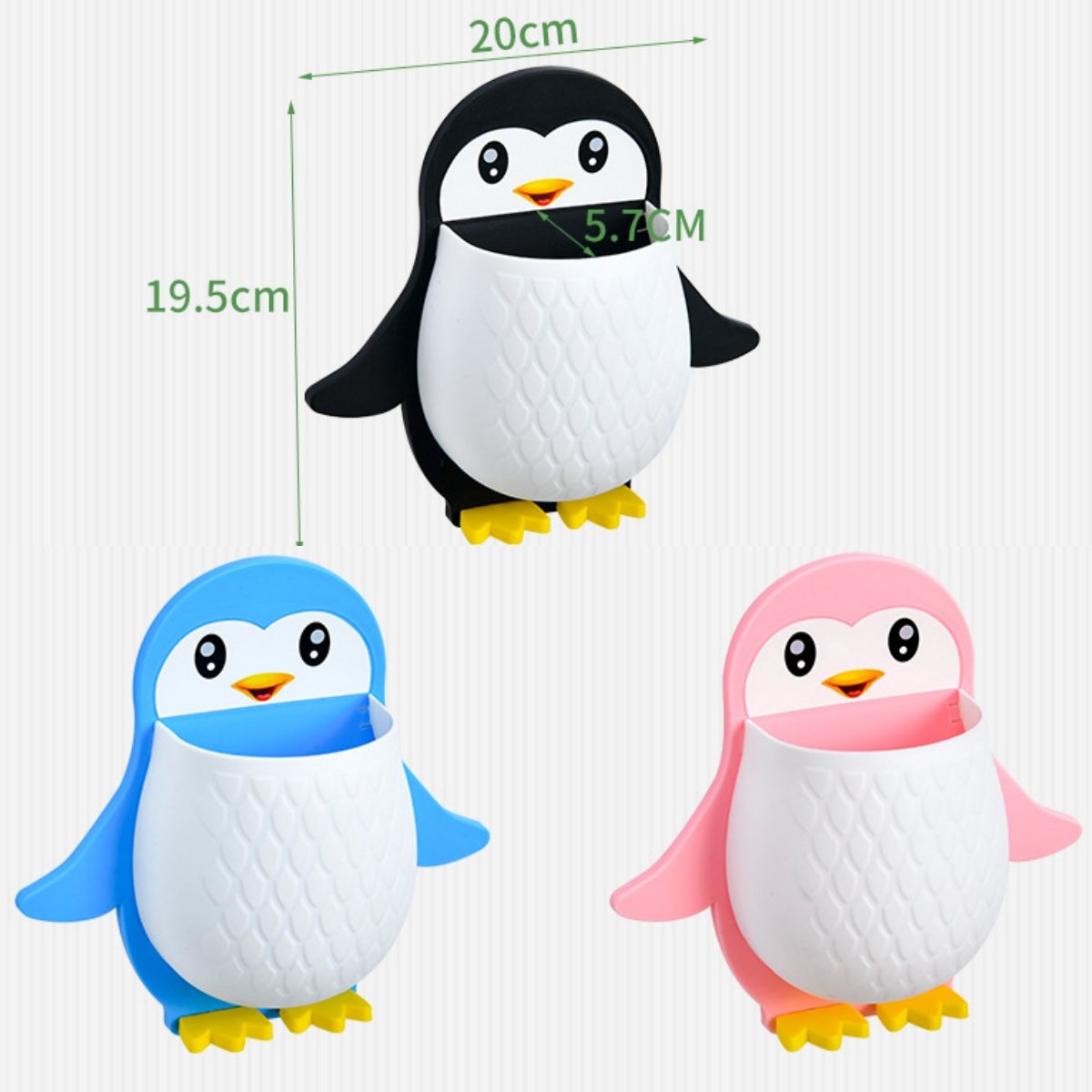 Penguin shape Wall Mounted Storage Box Remote Control Organizer Case For Air Conditioner TV Mobile Phone Plug Holder Stand Rack