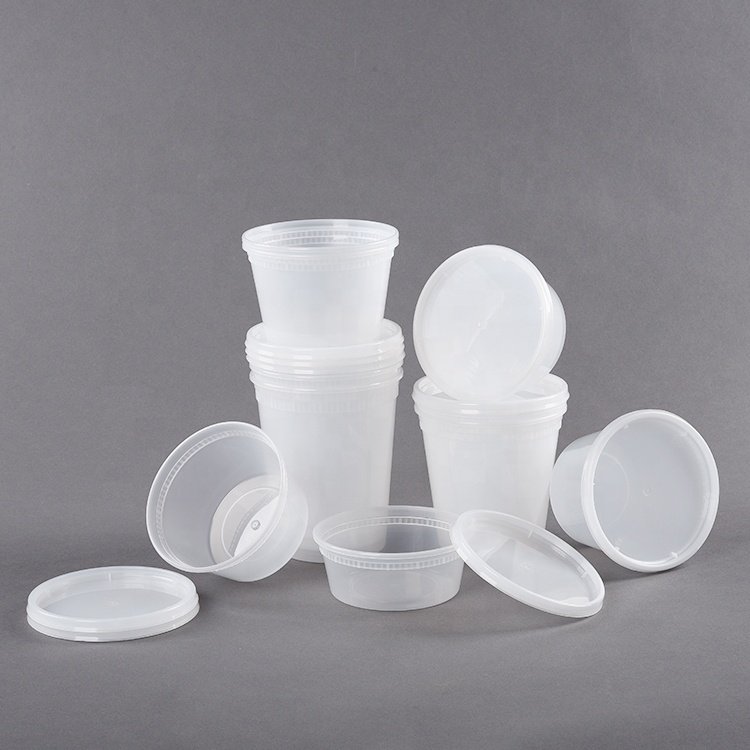 Biodegradable Reusable Custom Color Clear Pp Plastic Deli Food Storage Clear Soup Bowl Containers