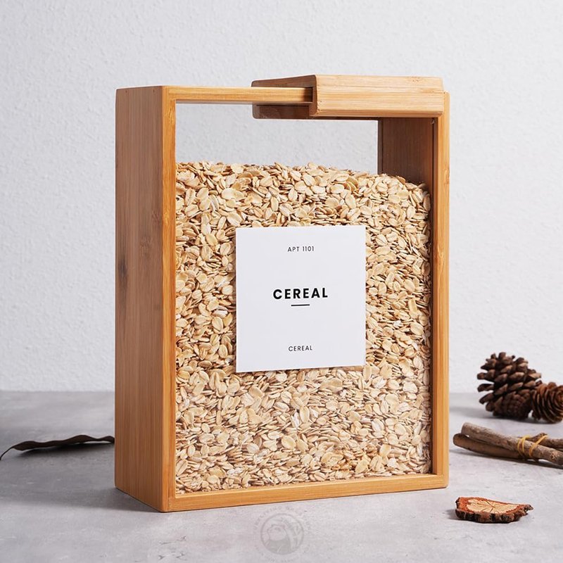 Durable and Eco-Friendly Bamboo Food Dispenser 3L Food Storage Containers and Cereal Dispenser
