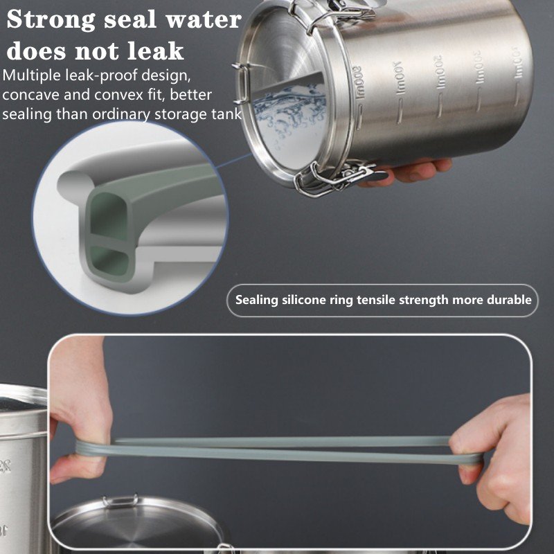 Coffee Storage Sealed Tank Stainless Steel Storage Jar Coffee Tea Sealed Jar Kitchen Coffee Bean Storage Containers