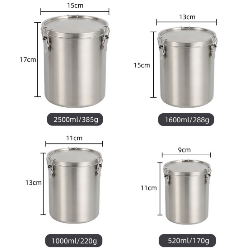 Coffee Storage Sealed Tank Stainless Steel Storage Jar Coffee Tea Sealed Jar Kitchen Coffee Bean Storage Containers