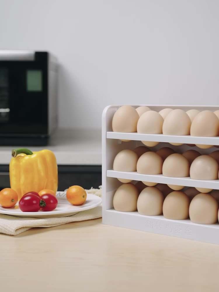 Popular fridge three layer pp plastic egg preservation storage box multi purpose egg tray container