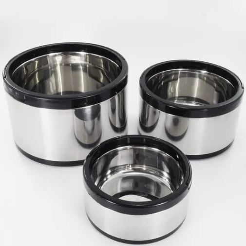 3 pcs 2L/4L/8L food warmer pot set food storage and container easy handle with lid