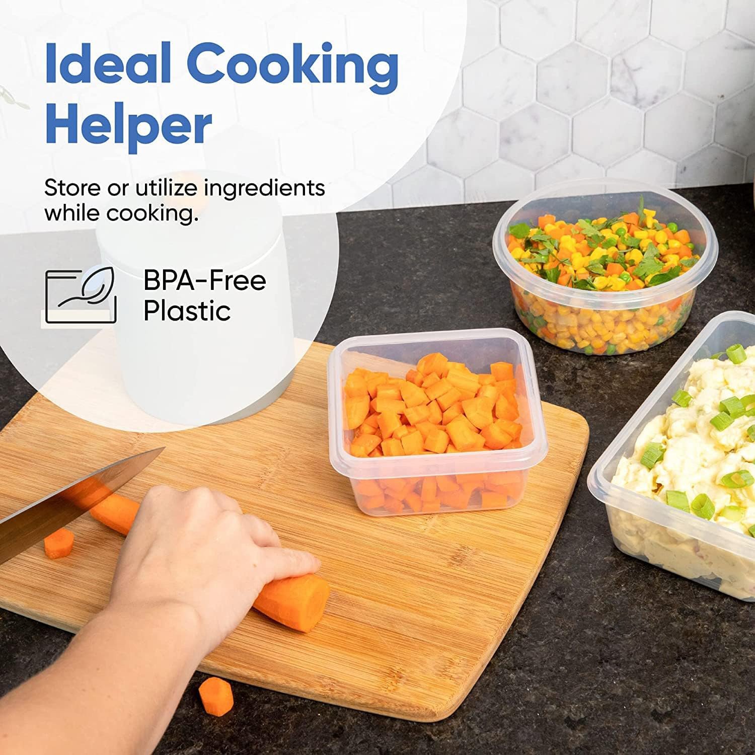 18Pack BPA-Free Reusable Food Storage Meal Prep Food Containers Lunch Box With Lids Kitchen Storage Jars Containers