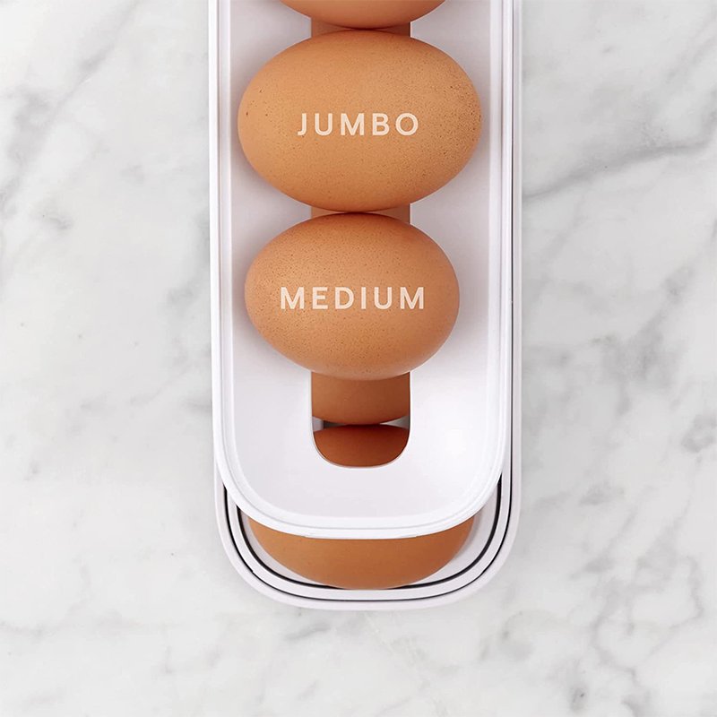 Refrigerator Egg Rolling Organiser for Storage Box 2 Tier Egg stackable fridge Dispenser Container Egg Storage Box