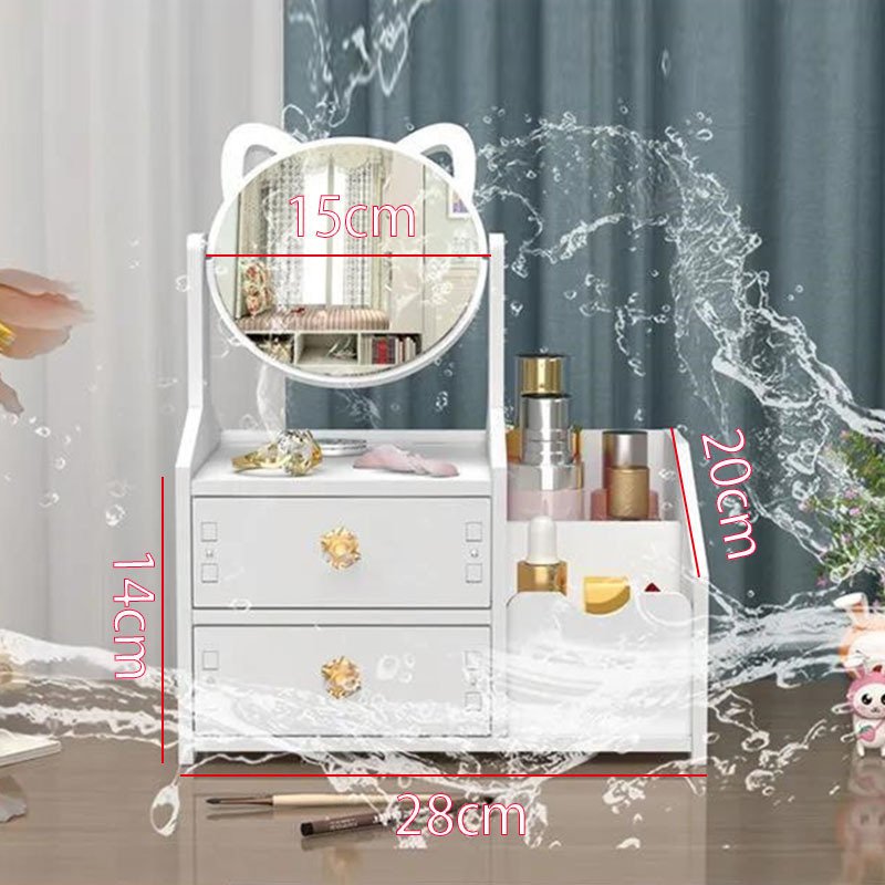 Luxury Desktop Plastic Wooden Cosmetic Display Cases Thick Makeup Organizer Box with Drawer Foldable Jewelry Lipstick Storage