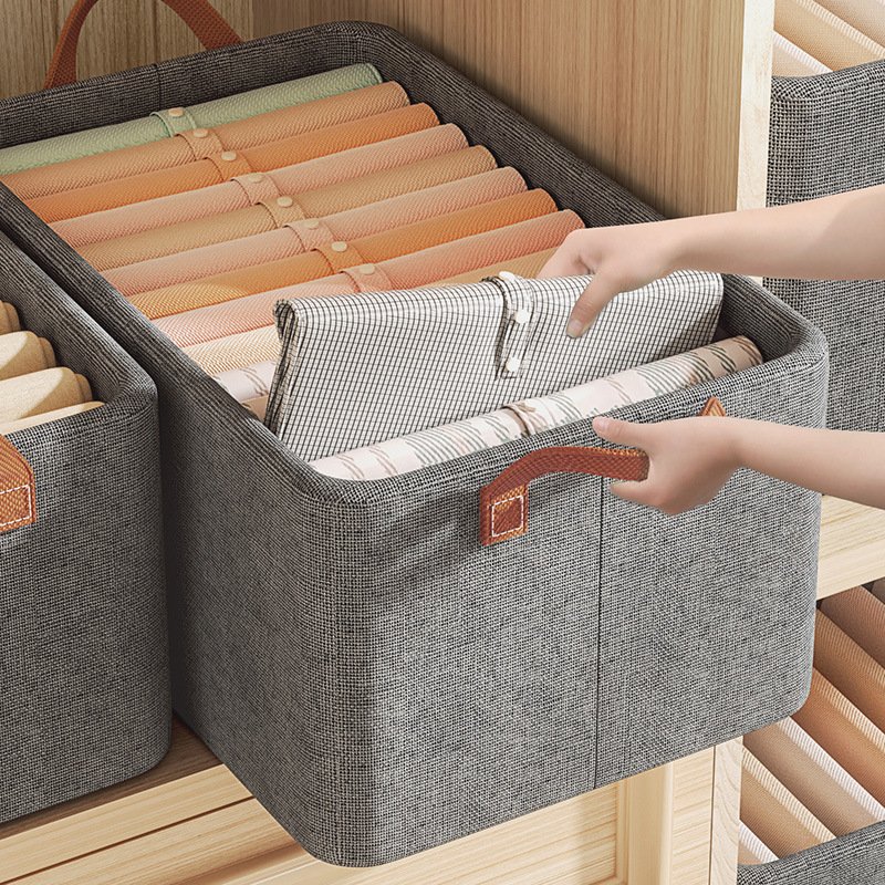 Hot sale Home Closet Clothes Wardrobe Jeans Storage Box Drawer Divider Foldable Underwear Organizer Fabric Storage Bins