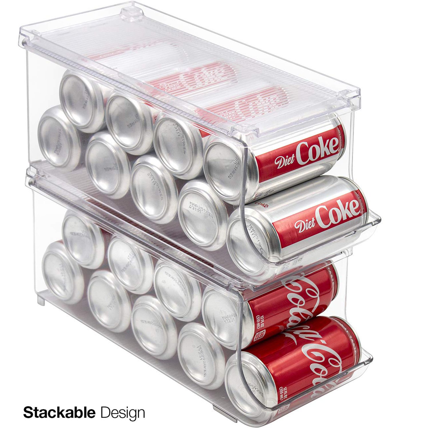 Kitchen Storage Sorbus Soda Can Organizer Canned Food Bin Stackable Dispenser With Lid Refrigerator Pantry Freezer Hold 9 Cans