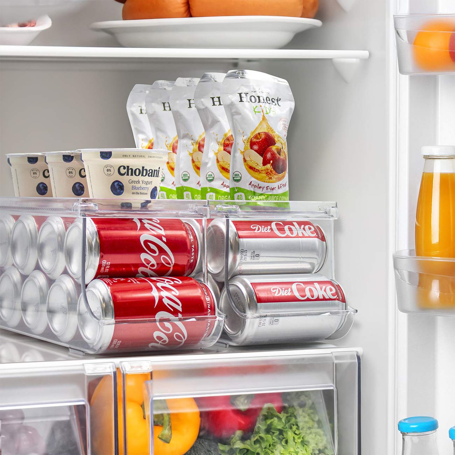Kitchen Storage Sorbus Soda Can Organizer Canned Food Bin Stackable Dispenser With Lid Refrigerator Pantry Freezer Hold 9 Cans