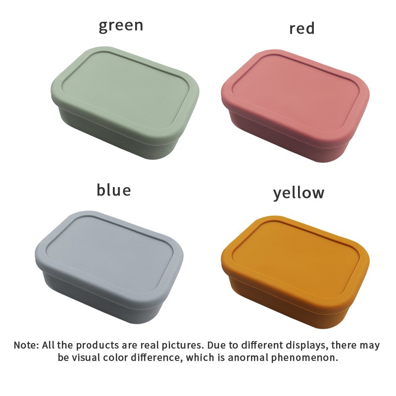 Heat Resistant Easy to Clean Lunch Box 3 Cavities Bento Lunch Box Food Storage Box for Kitchen Food Grade Silicone