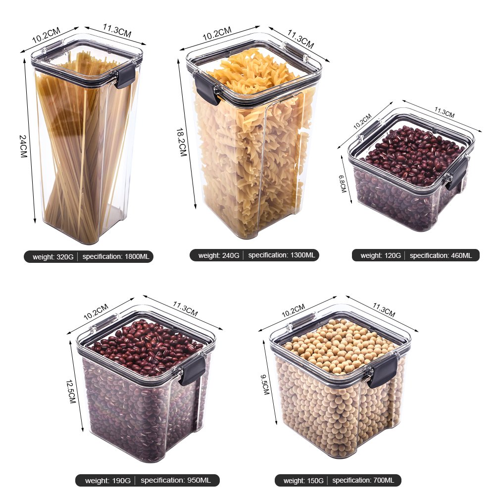 Air Tight Food Storage Containers Set With Lids Food Storage Box For Kitchen Grain Rice Container