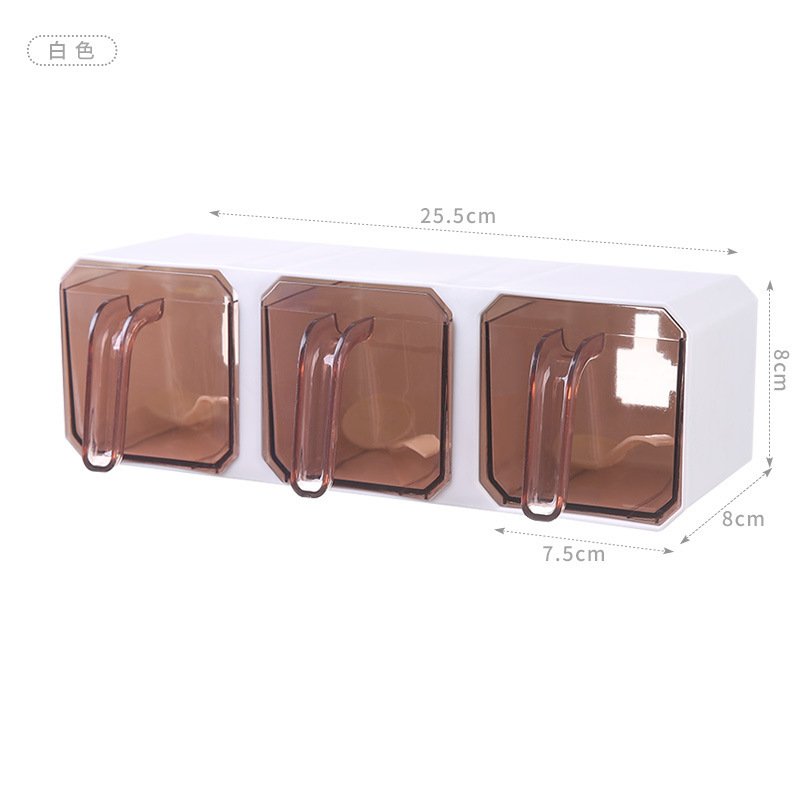 Seasoning box wall mounted household kitchen multifunctional storage box Salt pot MSG pepper seasoning storage box