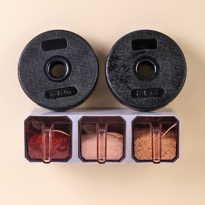 Seasoning box wall mounted household kitchen multifunctional storage box Salt pot MSG pepper seasoning storage box