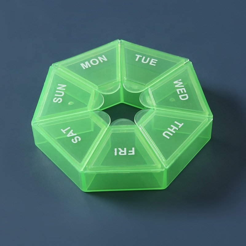 Weekly 7-day Pill Box 7 Day Pill Holder Vitamin Container Organizer Storage OEM 7 Day Plastic Medicine Box Pill Organizer Black