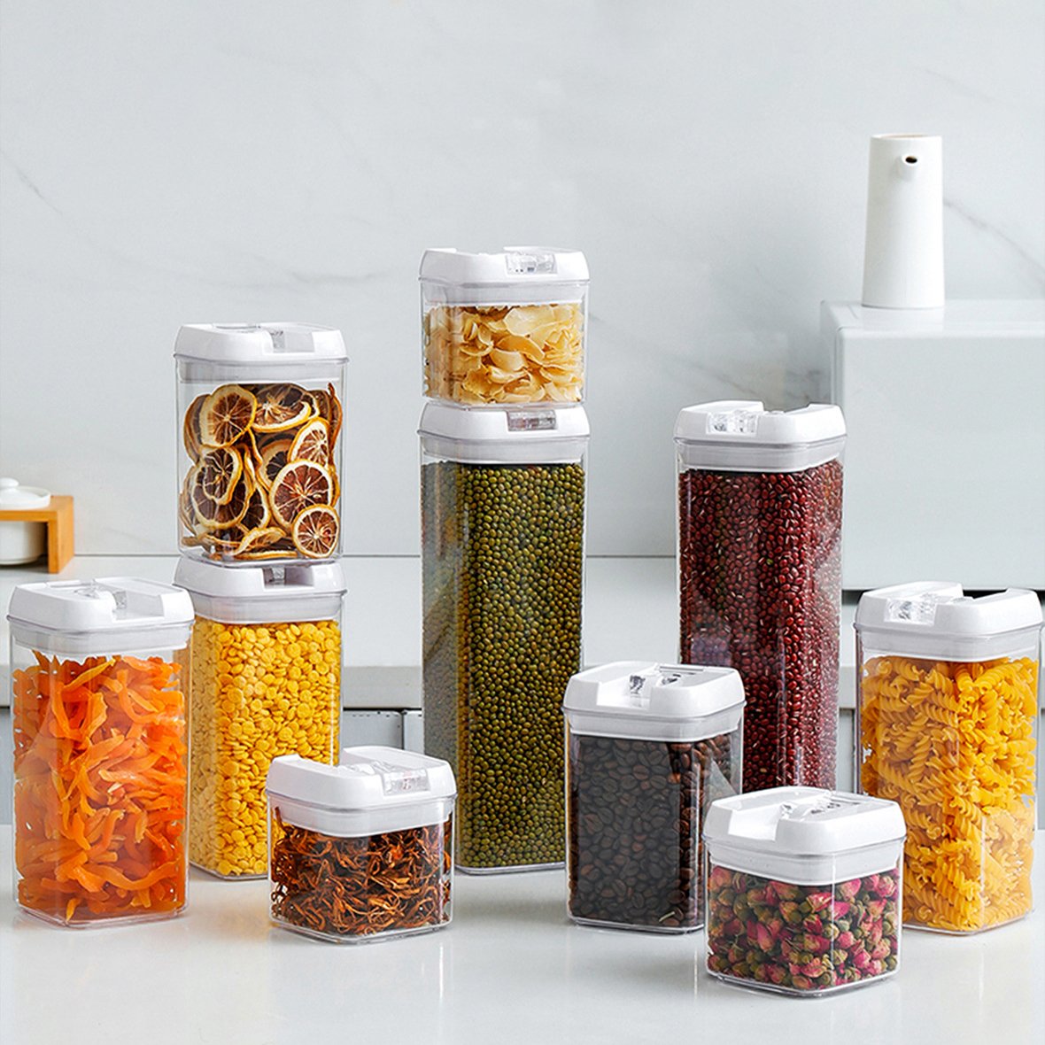 Choice Fun High-quality Sealed Storage Cans with Lids Dry Food Storage Containers can be Freely Stacked Storage Container Set